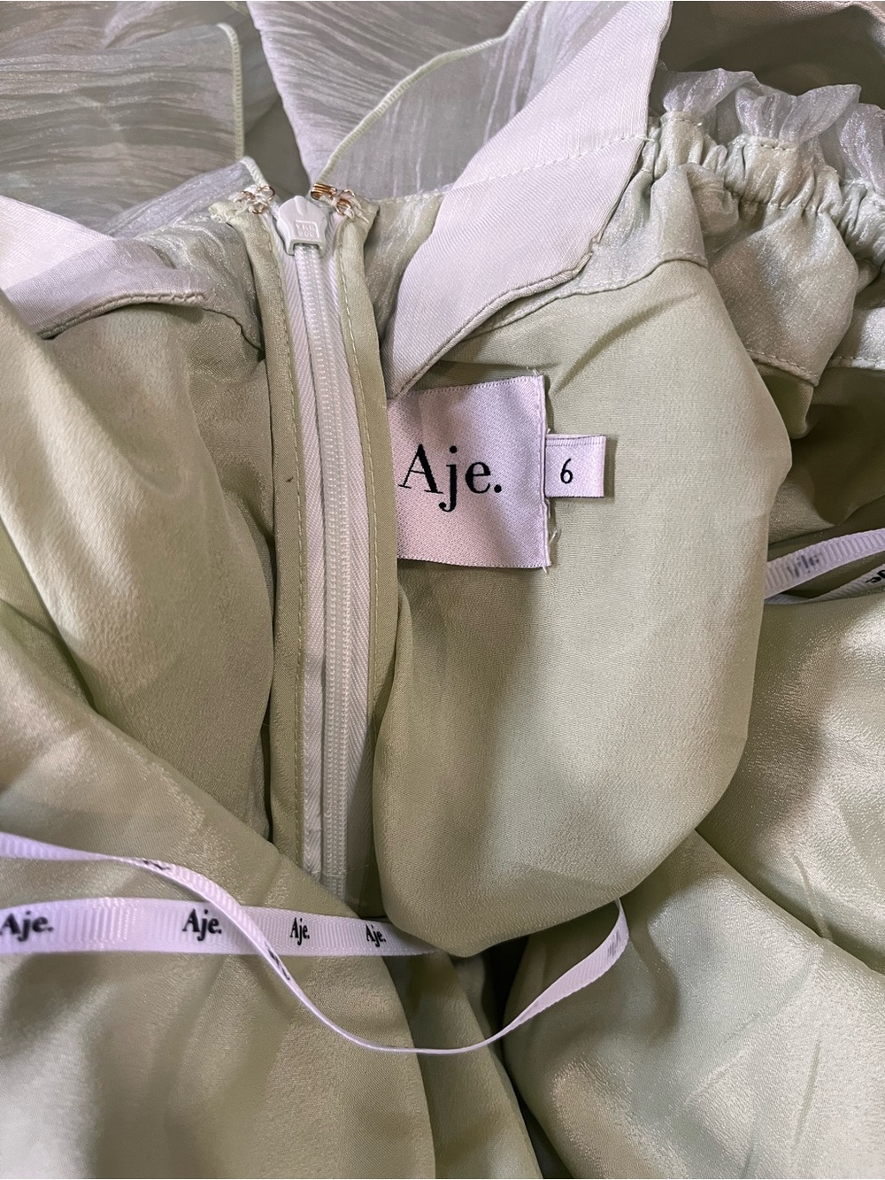 2026 Authentic Aje Athena Green Mini Dress - Picture 10 of 11